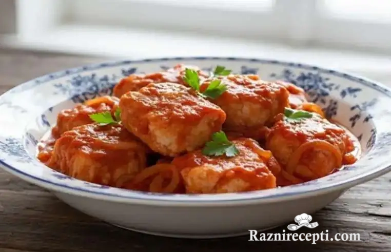 Oslic-u-slatko-kiselom-sosu-sa-povrcem-i-paradajzom