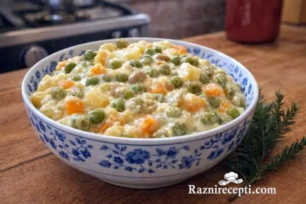 Posna francuska salata sa povrćem i majonezom