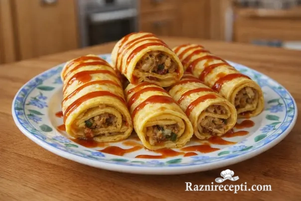 Slane rolovane palačinke sa mesom