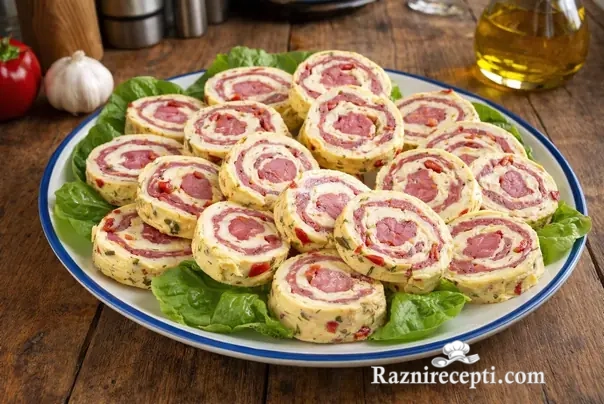 Slani rolat sa jajima, sirom i kobasicama