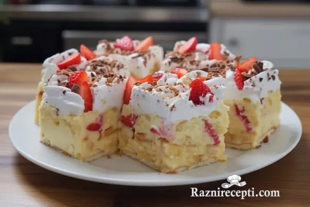 brzi kolač jagode banane