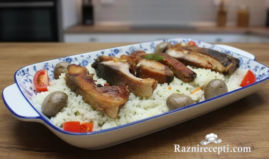 dimljeni šaran sa pirinčem