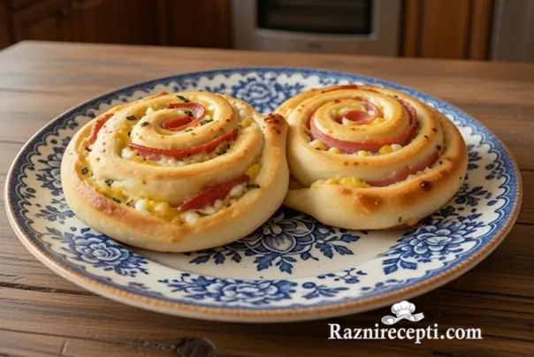 pužići sa sirom i šunkom