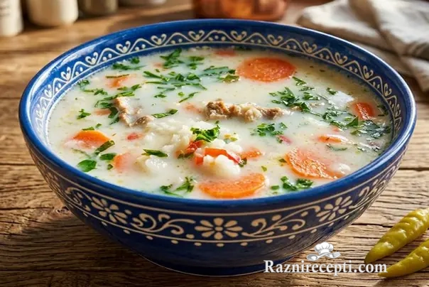 Bela čorba sa teletinom i povrćem