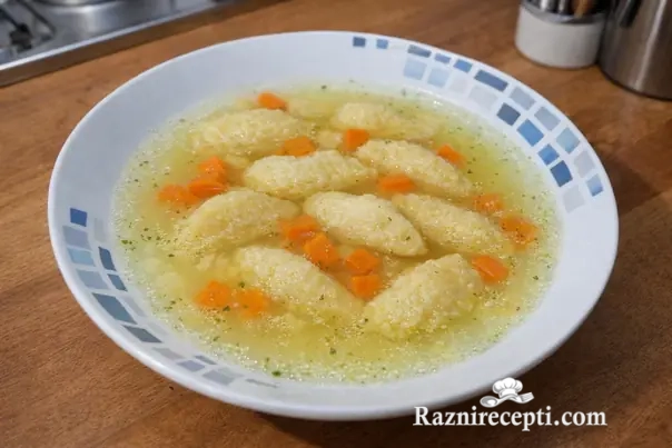 domaća supa knedle