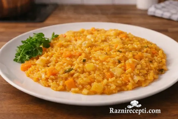 rižoto sa morskim plodovima i pečurkama