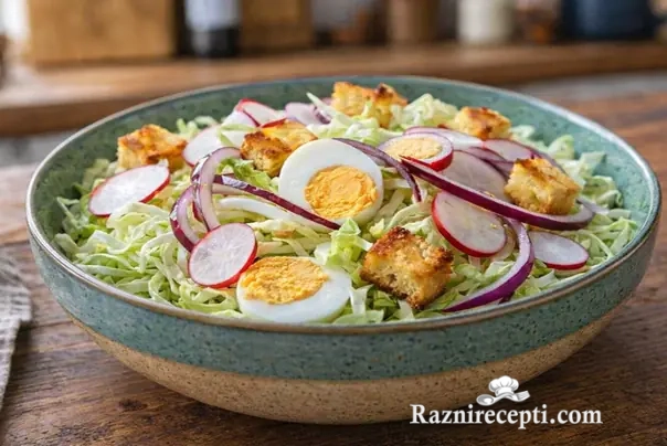 salata sa mladim kupusom i jajima