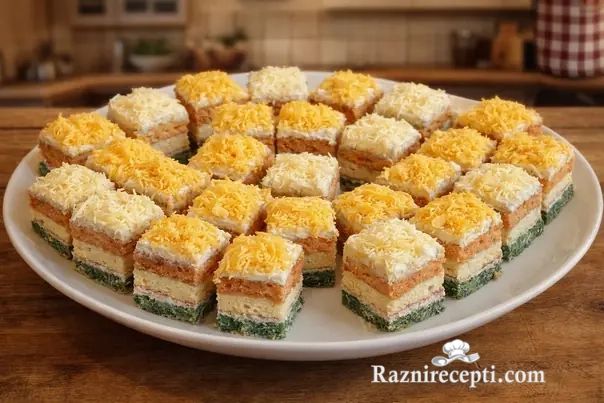 trobojna slana torta