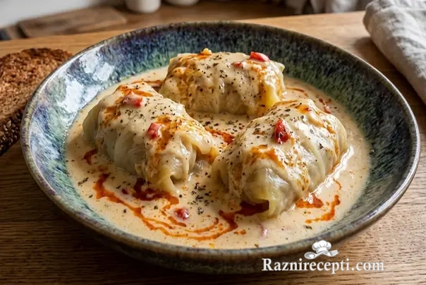 Sarme u krem belom sosu