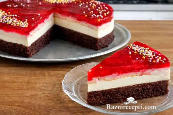 Žele voćna torta čokolada malina puding