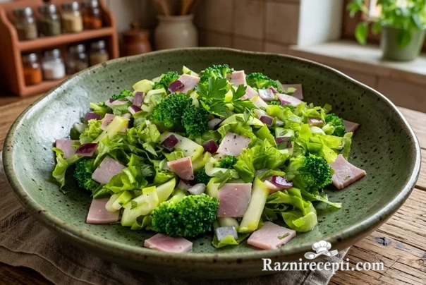 Salata sa brokolijem, tikvicama i šunkom