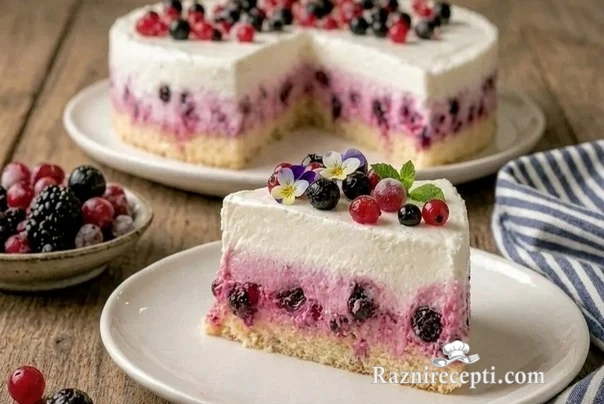 Sladoled torta sa šumskim voćem