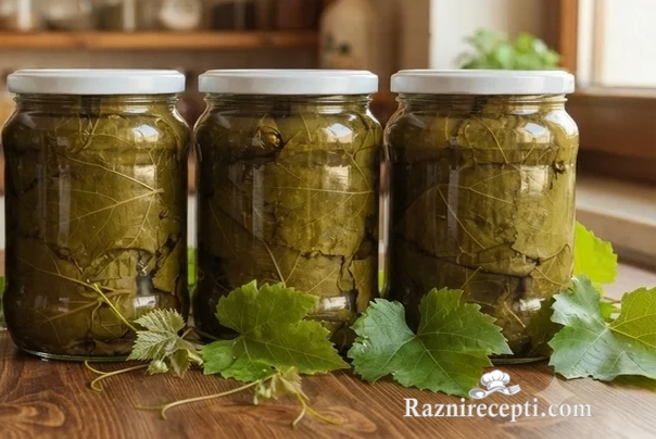 Konzervirani listovi vinove loze zimnica