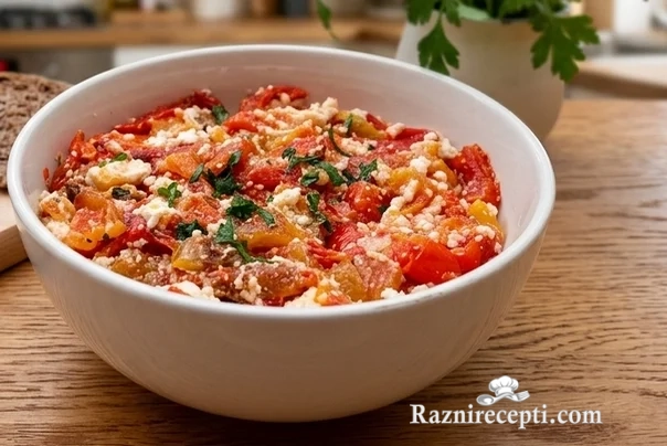 Salata od pečenih paprika i sira