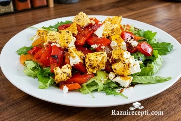 Zelena salata sa paprikama i sirom