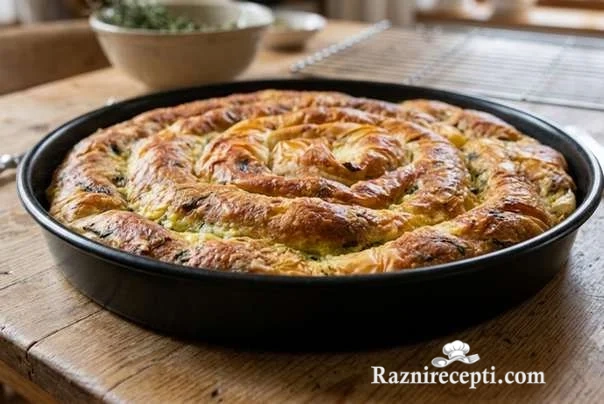 Domaća pita sa prazilukom, spanaćem