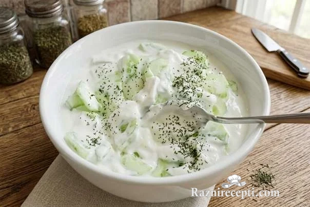 Krem salata od krastavaca sa belim lukom