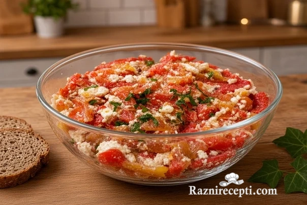 salata od pečenih paprika i sira